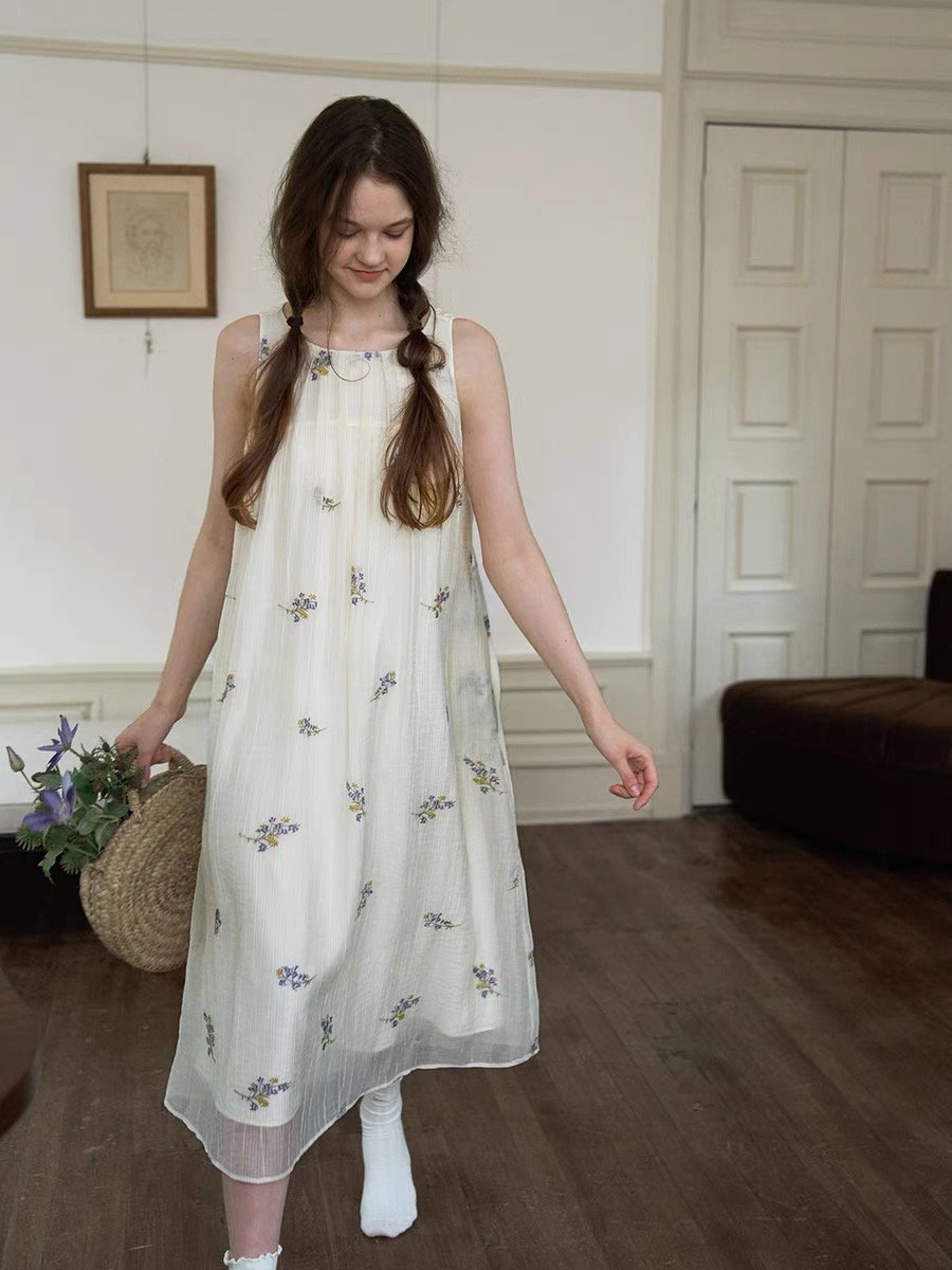 Flowy Sleeveless Tie-Waist Dress - 图片 2