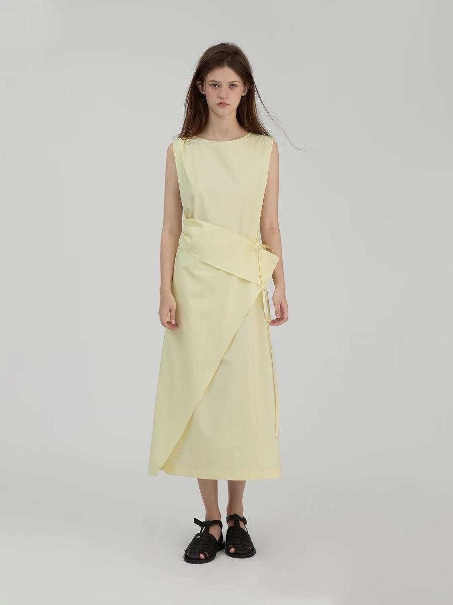 Sleeveless Cinched Waist Dress - 图片 3
