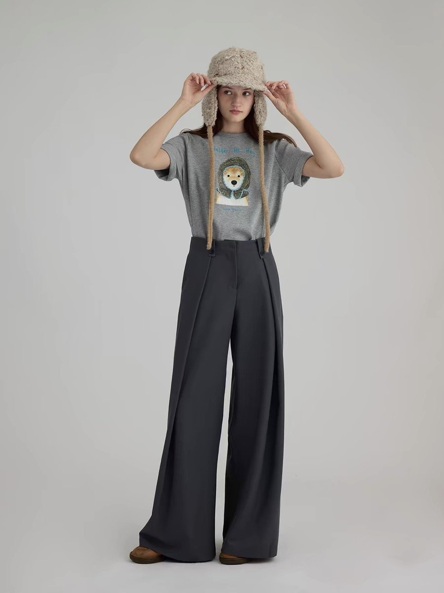 High-Waisted Floor-Length Versatile Casual Pants - 图片 4