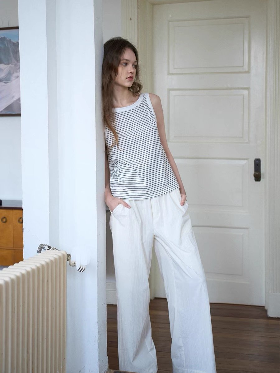 Lightweight Sun-Protective Elastic Waist Straight-Leg Casual Pants - 图片 4