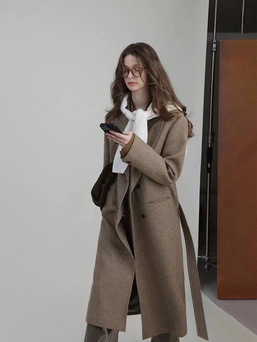 Vintage Slim-Fit Long Coat - 图片 3