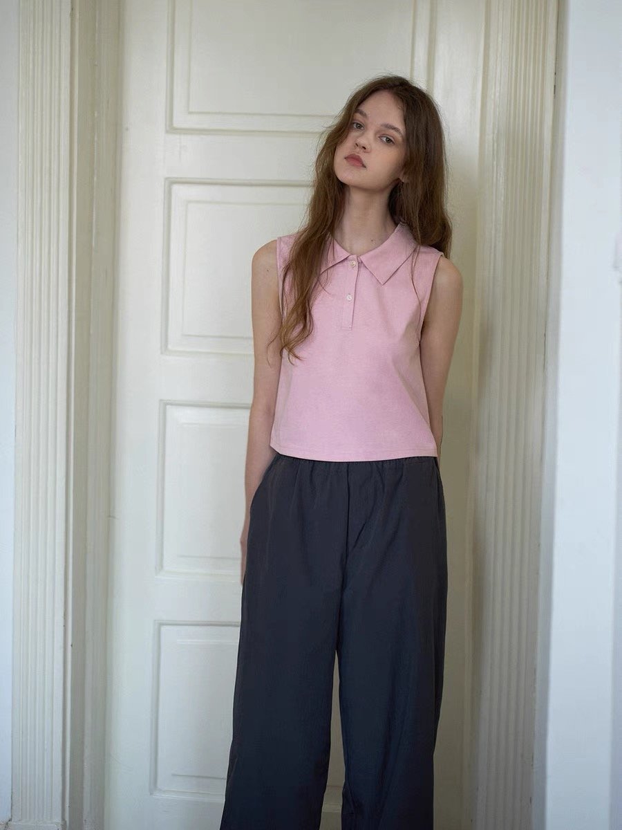 Short Soft Sleeveless T-Shirt for Girls - 图片 4
