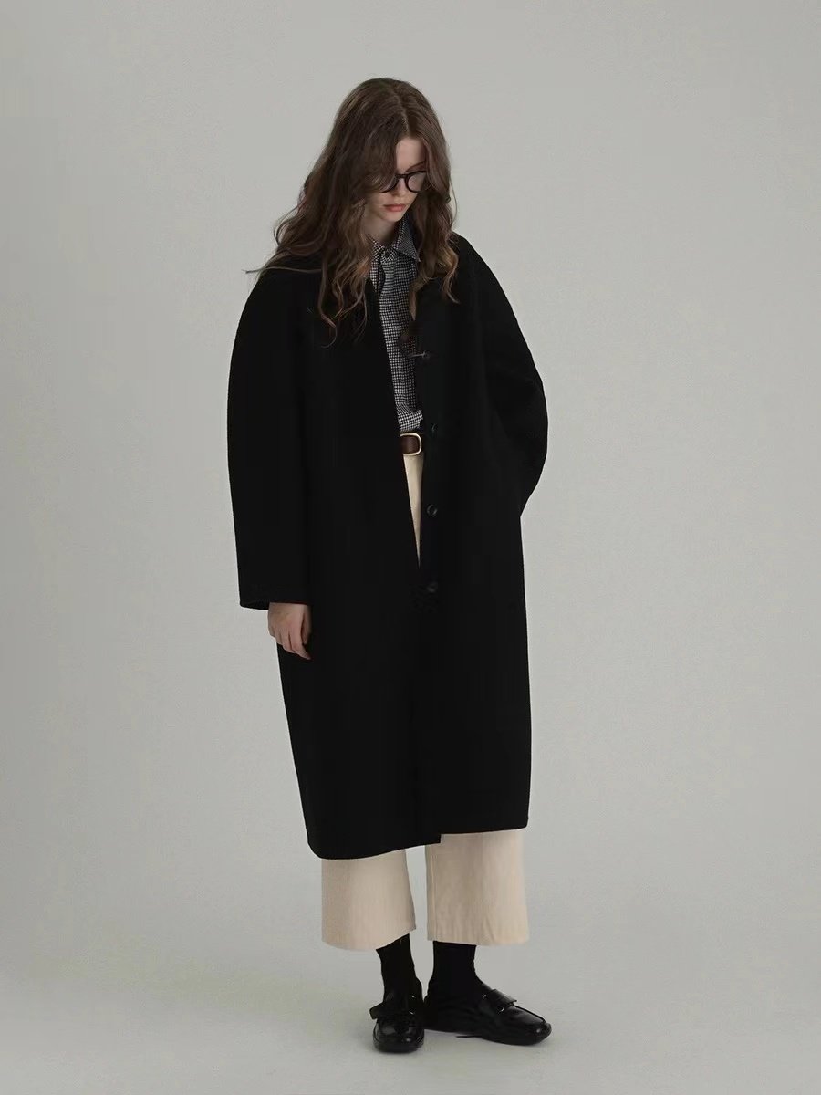 Vintage Coat with Hidden Buttons - 图片 2