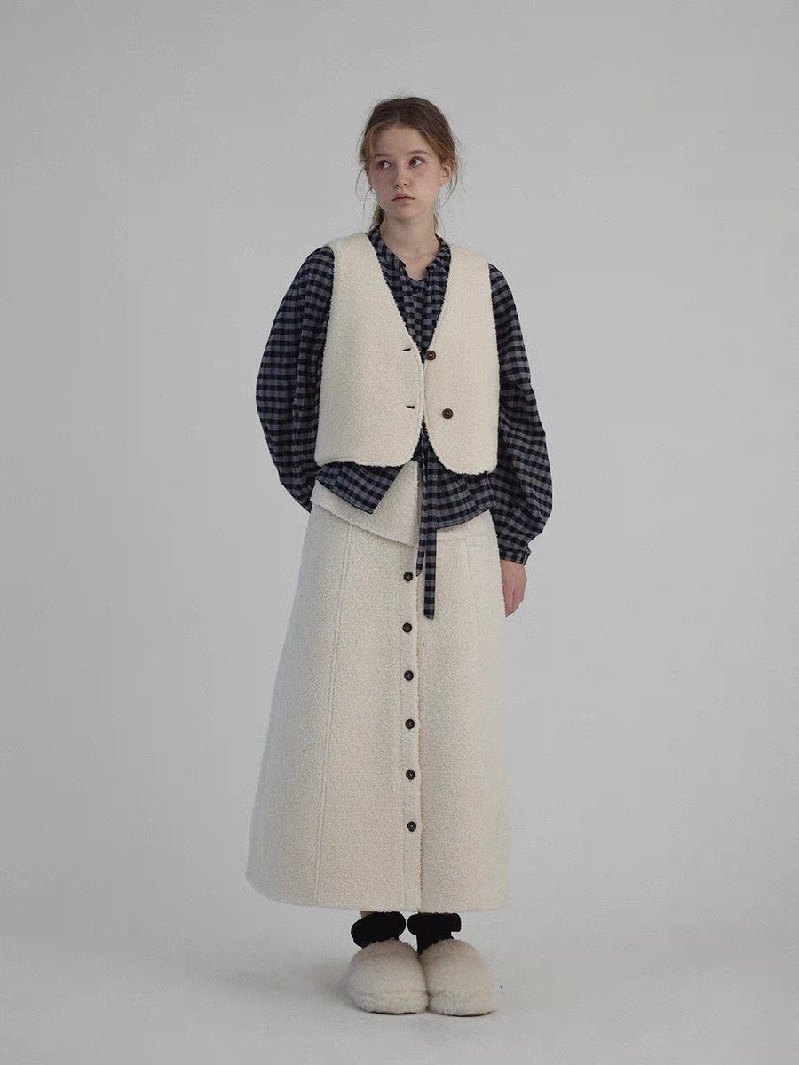 Christmas Limited Edition Angora Rabbit Fur Skirt - 图片 2
