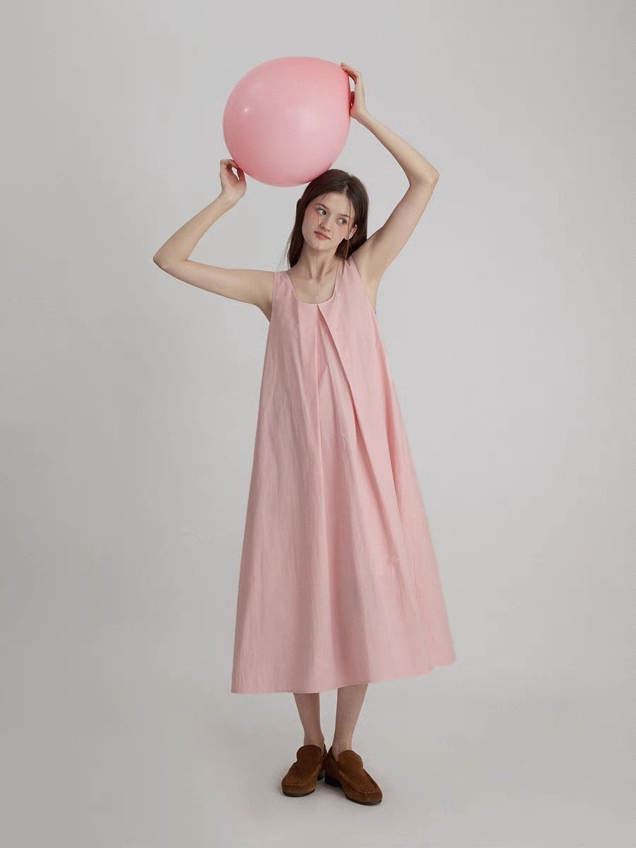 Long Strappy Tank Dress - 图片 2