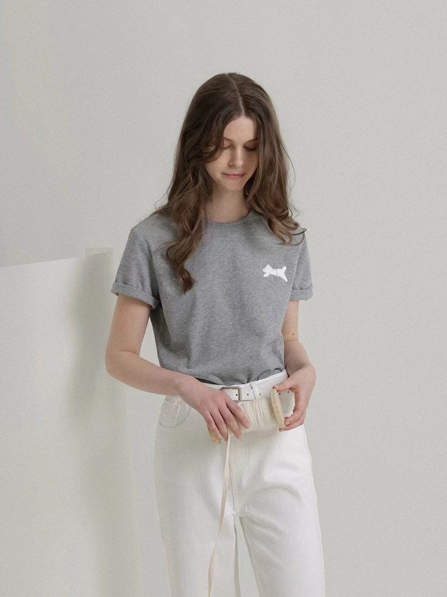 Embroidered Women's Summer Round Neck T-shirt