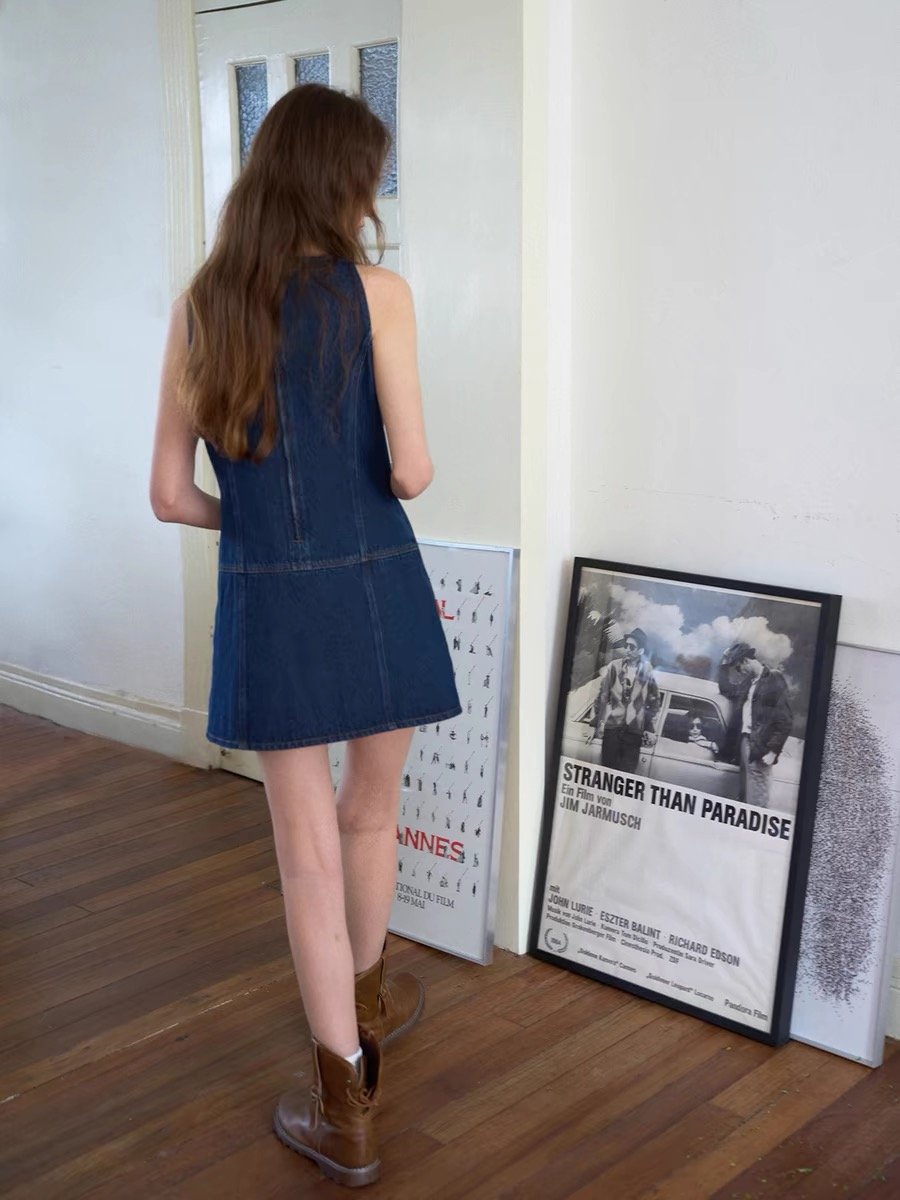 Vintage Denim Tank Dress - 图片 3